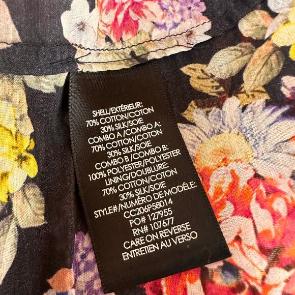 Alice + Olivia Cosima Floral Print Silk Button Up Blouse Size Small - Picture 2 of 8